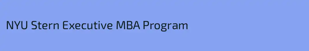 NYU Stern Executive MBA Program